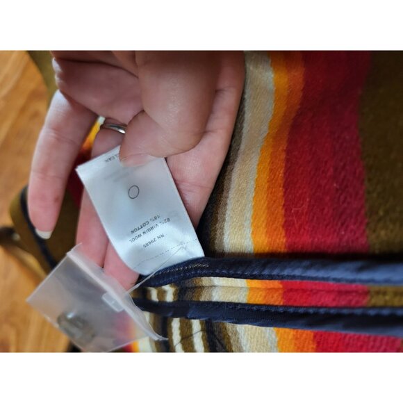 Pendleton Olive and Multicolor Striped Pea Coat - Picture 10 of 11